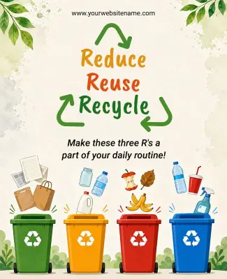 Environmental Recycling Awareness Campaign Poster Template