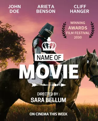 Epic Historical Adventure Knight on Horseback Movie Poster Template