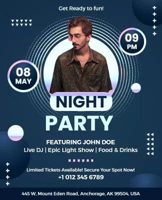 Epic Night Party with Live Dj Flyer Template