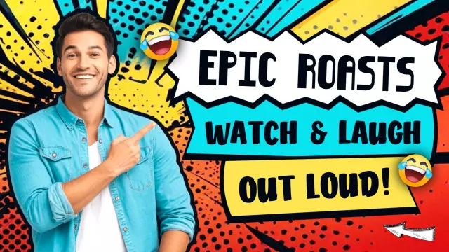 Epic Roasts Comedy Laughter Reaction YouTube Thumbnail Template