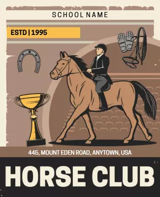 Equestrian Horse Club Event Flyer Template