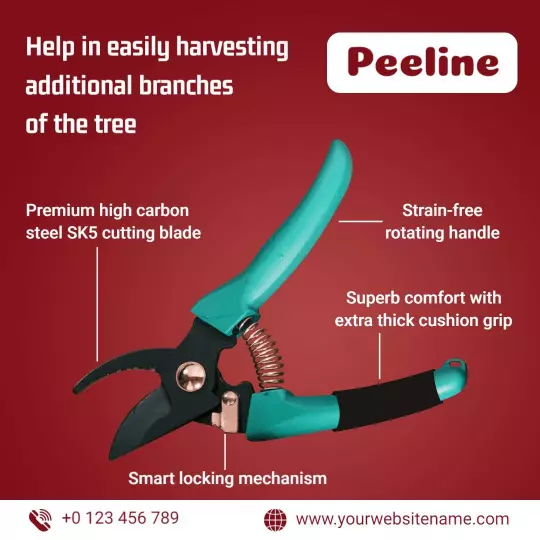 Ergonomic Green Pruning Shear with Comfortable Grip Ad Template