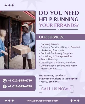 Errand and Courier Service Solutions Flyer Template