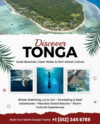 Escape to Tonga Island Travel Flyer Template