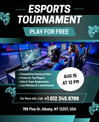 Esports Tournament Pay for Free Flyer Template