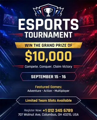 Esports Tournament with Grand Prize Flyer Template