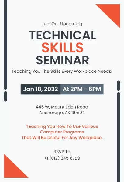 Essential Technical Skills Development Seminar Invitation Template