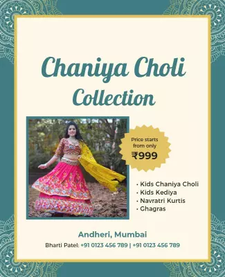 Ethnic Vibrant Chaniya Choli Collection Poster Template