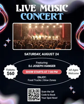 Evening Live Music Concert Event Flyer Template