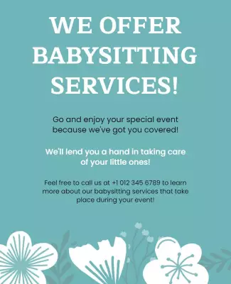 Event Babysitting Services Promotional Flyer Template