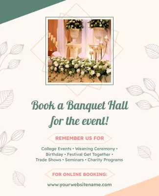 Event Banquet Hall Booking Flyer Template