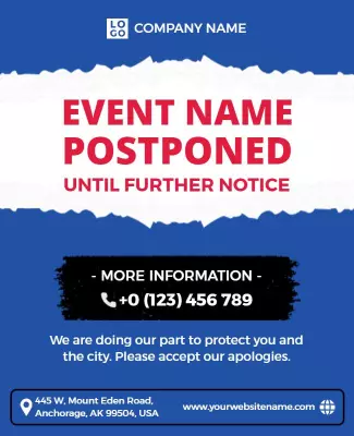 Event Postponement Notification Flyer Template