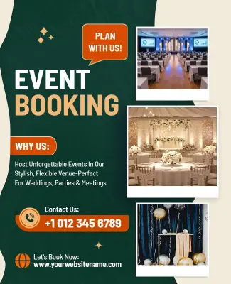 Event Venue Booking Services Flyer Template