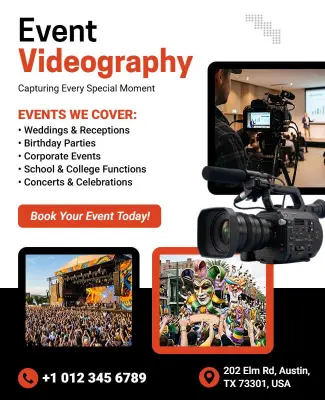 Event Videography Services Promotional Flyer Template