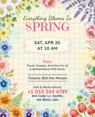 Everything Bloom in Spring Event Flyer Template