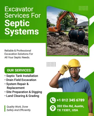 Excavation Services for Septic Systems Flyer Template