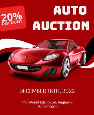 Exciting Auto Auction Event Flyer Template
