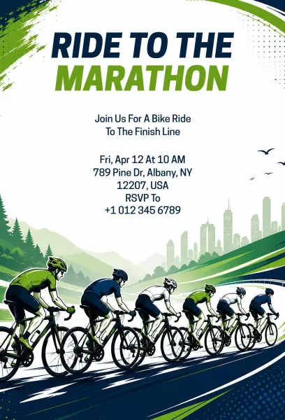 Exciting Bike Ride Marathon Event Invitation Template