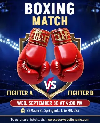Exciting Boxing Match Event Flyer Template