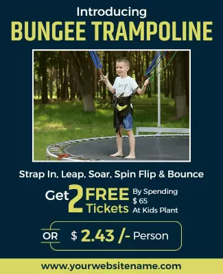 Exciting Bungee Trampoline Adventure for Kids Poster Template