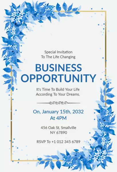 Exciting Business Opportunity Networking Session Invitation Template