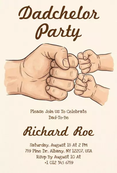 Exciting Dadchelor Celebration Party Invitation Template