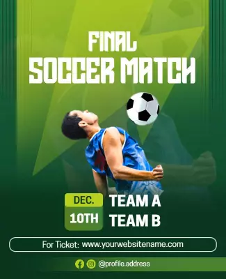 Exciting Final Soccer Match Event Flyer Template