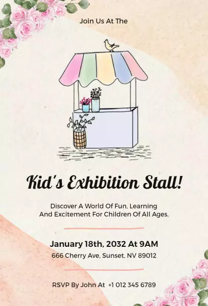 Exciting Kid's Learning Fun Exhibition Invitation Template