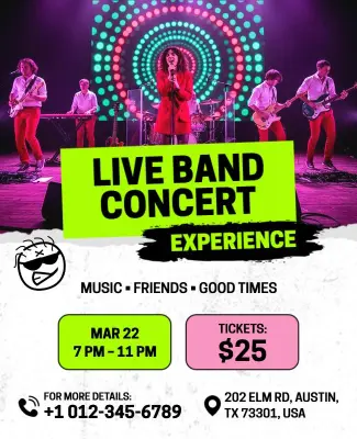 Exciting Live Band Concert Event Flyer Template