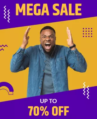Exciting Mega Sale Discount Flyer Template