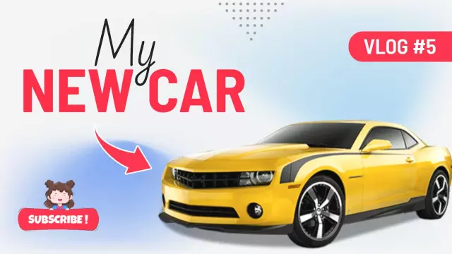 Exciting New Car Reveal Vlog YouTube Thumbnail Template