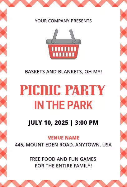 Exciting Outdoor Picnic Party Celebration Invitation Template