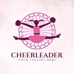 Exciting Pink Cheerleader Symbolizing Team Spirit Logo Template