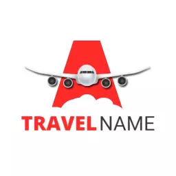 Exciting Red Airplane Design for Your Travelling Business Logo Template