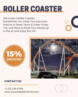 Exciting Roller Coaster Theme Discount Offer Poster Template