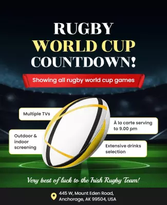 Exciting Rugby World Cup Countdown Event Poster Template