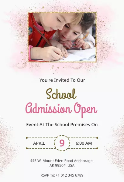 Exciting School Admission Open Event Invitation Template