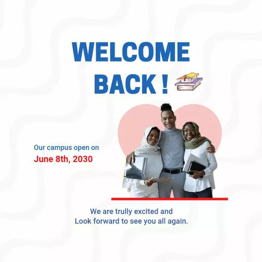 Exciting School Welcome Back Announcement with Students Ad Template