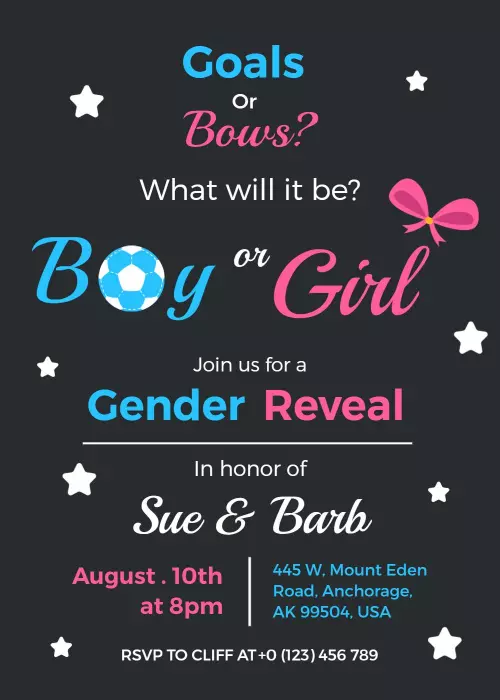 Exciting Soccer-Themed Gender Reveal Party Invitation Template