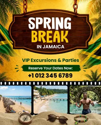 Exciting Spring Break in Jamaica Flyer Template