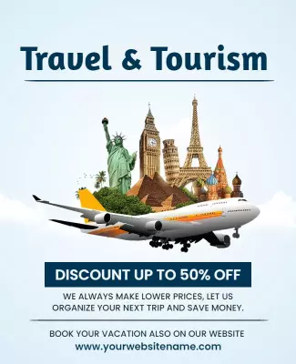 Exciting Travel and Tourism Discount Offer Poster Template