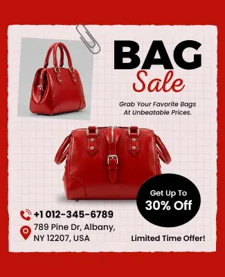 Exclusive Bag Shopping Sale Promotional Poster Template