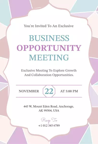 Exclusive Business Opportunity Meeting Invitation Template
