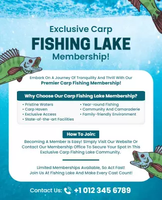 Exclusive Carp Fishing Lake Membership Flyer Template