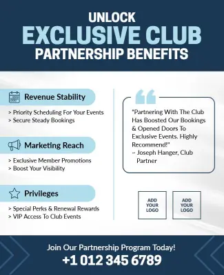 Exclusive Club Partnership Benefits Flyer Template