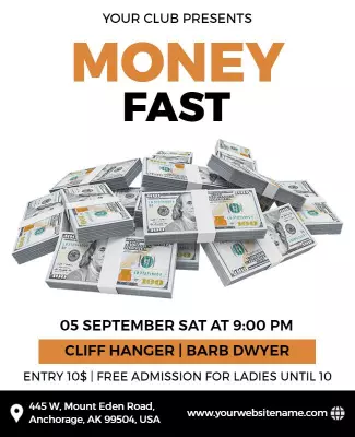 Exclusive Money Themed Club Night Flyer Template