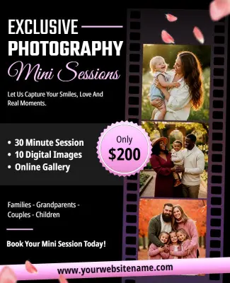 Exclusive Photography Mini Sessions Flyer Template