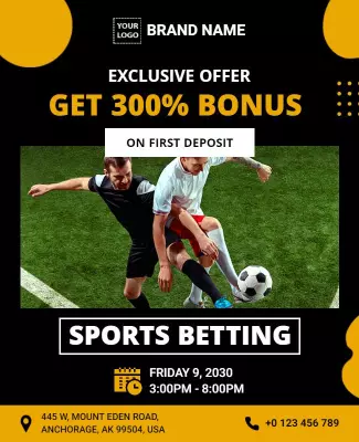 Exclusive Sports Betting Promotional Flyer Template