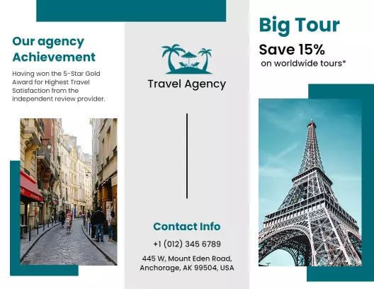 Exclusive Travel Agency Offers and Big Tour Savings Brochure Template