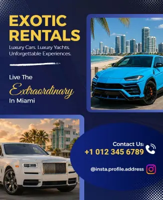 Exotic Rentals Advertisement Poster Template